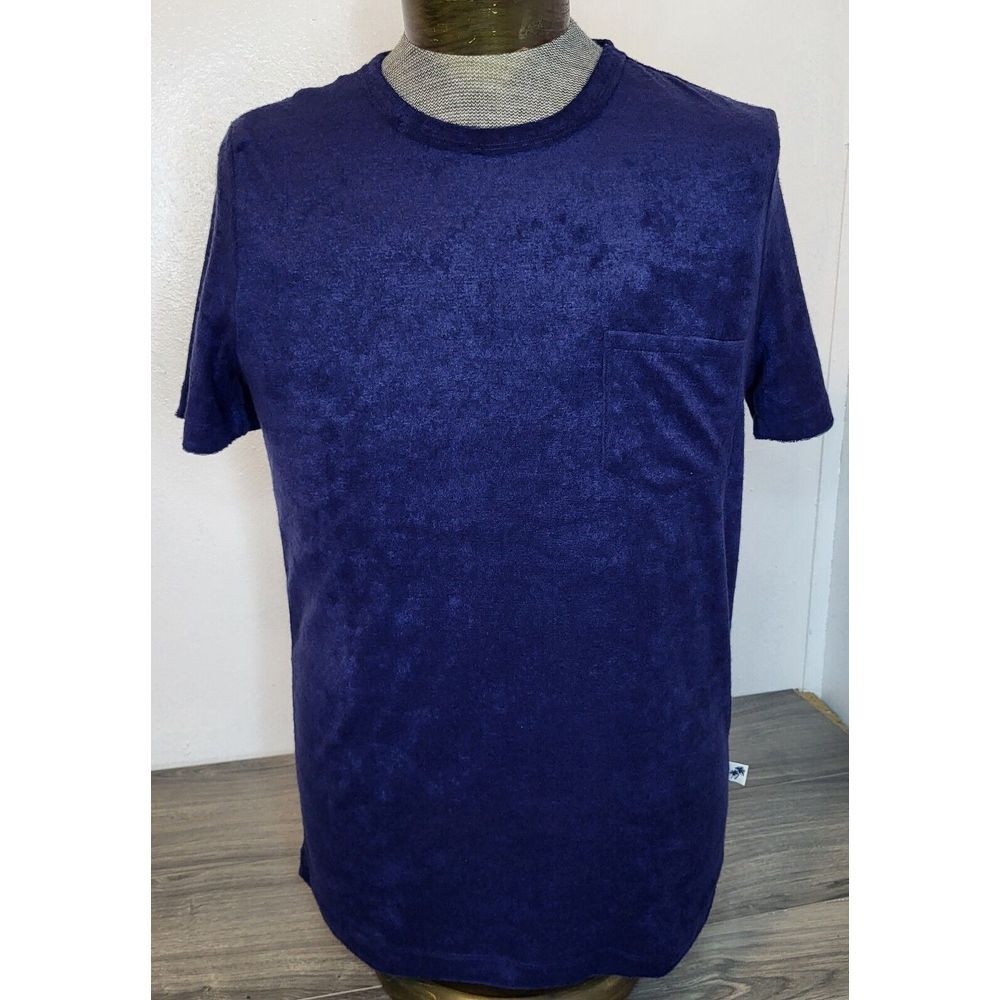 Trunks Surf And Swim Co. Shirt Men's Blue Terrycloth Crew Neck Tee New With Tags